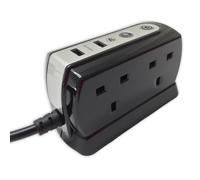 1m USB Surge Protector Office Studio Home Trailing Socket Extension Lead 4 6 Way