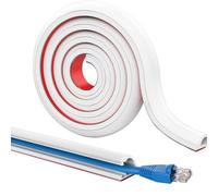 1m White Cable Trunking Flexible Wire Covers Self-Adhesive Extension Cord Covers Soft Cable Tidy Hider for 1 Cord Electric Cables Side Opening Cord Hider for TV Wires on Wall Floor