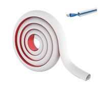1M White Cable Trunking, Trunking for Electric Cables, Flexible Cable Trunking,Self-Adhesive Single Wire Hider for Wall Mounted TV, Extension Cable Concealer, Soft PVC Cord Tidy for Office Desk