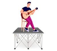 1M X 1M Small Stage Platform for Playing The Guitar, Selectable Height Bars Stage Platform 20 40 60 80 cm High, Connectable Portable Wedding Stage Platform(H80CM)