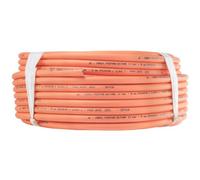 1M X 8mm Flexible Orange Rubber Gas Hose - Triple-Layer Flame-Retardant, En16436 Compliant