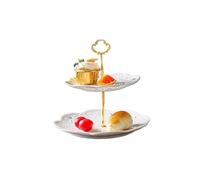 1M2nO3pK Cake Stand Multi-tier Cake Stand, Living Room, Home Use, Ceramic, Wedding Display Cupcake Stands(White,Small)