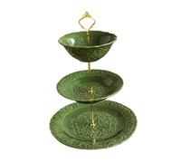 1M2nO3pK Cake Stand This Ceramic Cake Stand, Adorned With Relief Patterns, Is The Perfect Choice For Afternoon Tea Treats Cupcake Stands(Large)