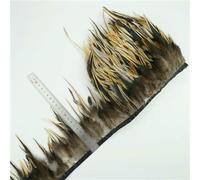 1Meters Natural Peacock Rooster Pheasant Feather Trim Decoration Feathers for Crafts on Tape Decoration Ribbon Fringe Decor-9