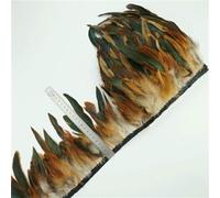 1Meters Natural Peacock Rooster Pheasant Feather Trim Decoration Feathers for Crafts on Tape Decoration Ribbon Fringe Decor-7