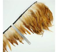 1Meters Natural Peacock Rooster Pheasant Feather Trim Decoration Feathers for Crafts on Tape Decoration Ribbon Fringe Decor-2