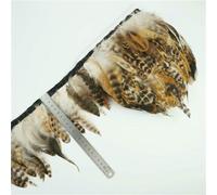 1Meters Natural Peacock Rooster Pheasant Feather Trim Decoration Feathers for Crafts on Tape Decoration Ribbon Fringe Decor-4