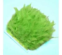 1Meters Natural Turkey Feathers Trim DIY Wedding Feather Ribbon Crafts Sewing Clothing Party Plume Handmade Home Decor- Green