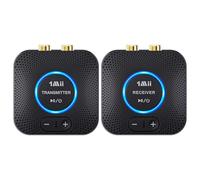 1Mii 2.4GHz Wireless Audio Transmitter Receiver Set for TV, 80m Long Range 25ms Low Latency with 3.5mm AUX RCA in/out,Wireless Audio Adapter for TV PC Powered Speaker Amplifier Soundbar