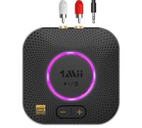 1Mii B06S+ LDAC Bluetooth 5.2 Hi-Fi Receiver, Bluetooth Audio Adapter with Aptx Low Latency & HD, RCA/AUX Output 3.5mm Jack, Volume Control, 100ft Long Range Receiver for Home Stereo