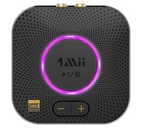 1Mii B06S+ LDAC Bluetooth 5.2 Hi-Fi Receiver, Bluetooth Audio Adapter with Aptx Low Latency & HD, RCA/AUX Output 3.5mm Jack, Volume Control, 100ft Long Range Receiver for Home Stereo