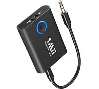 1Mii ML301 Airplane Bluetooth 5.3 Transmitter Receiver,Dual Link Wireless 3.5mm AUX Bluetooth Adapter with aptX Adaptive/Low Latency,HD Audio Transmitter for TV, Stereo,Headphones,Travel, Boat, Gym