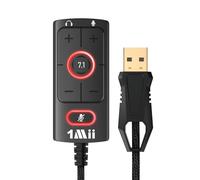 1Mii USB Sound Card - 3.5mm Jack Audio Adapter - Virtual 7.1 Surround Sound - USB Adapter for PS4/PC/MAC/Stereo Headsets, External Sound Card No Drivers Needed Plug and Play