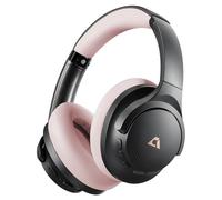 1Mii Y8+ Noise Cancelling Headphones Bluetooth, Wireless LDAC Hi-Res Audio, Custom EQ via App, 75H Playtime, Comfort Fit, Over Ear Headphones Foldable for Airplane Travel Home Office Black Pink