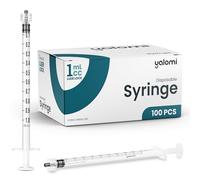 1mL Luer Lock Syringe (No Needle) | Sterile & Individually Wrapped | Professional, Industrial & Personal Use | 100 Pack | Yalomi