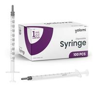 1mL Luer Slip Syringe | Sterile & Individually Wrapped | For Professional, Industrial & Personal Use | 100 Pack | Yalomi
