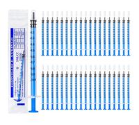 1ml Plastic Syringes,40Pcs Plastic Syringe Without Needle,Small Syringe with Cap for Pet Feeding Infant Colostrum Medicine Dispensing Liquid Measuring,Individually Wrapped