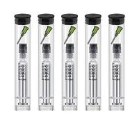 1ml Reusable Glass Syringe-Luer lock metal Plunger & 14 Gauge-1/2" tips needles metal liquid syringe with plastic tubes 5 Pack