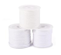 1mm 1.5mm 2mm Waxed Polyester Cord 44Yards White Wax Bracelet Cord Braiding Waxed String Beading String Threads for DIY Friendship Bracelet Necklace Jewelry Making