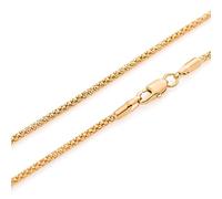 1mm 18K gold plated on solid sterling silver 925 Italian COREANA POPCORN chain necklace chocker bracelet anklet with spring ring clasp - inch 24"/60cm