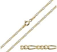 1mm 18K gold plated on solid sterling silver 925 Italian diamond cut FIGARO curb link chain necklace bracelet anklet with lobster claw clasp - inch 26"/65cm