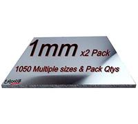 1mm Aluminium Sheets & Plates - Multiple size's and Pack Qty's (180mm x 130mm x 1mm - 2Pk)