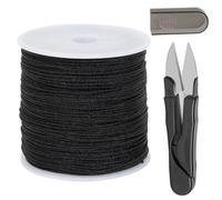 1mm Black Nylon Cord for Bracelets, QBJAYTY 100 Yards Black Nylon String Thread for Bracelets Necklaces Pendants Making, Black String Cord for Blinds, Wind Chimes, DIY Craft (1mm Black)