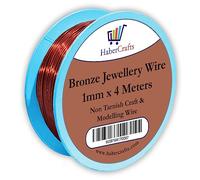 1mm Bronze Jewellery Wire Tarnish Proof Brass Bendable Metal Wire for Jewellery Making Sculpting Modelling Crafts Wire Weaving & Wrapping (1mm - Bronze - 18 Gauge - 1 Spool - 4 Meters)