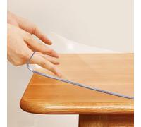 1mm Clear Table Protector Protector Tablecloth Cover Office Desk Pad Mat Wood Furniture Glass Dining Tabletop Waterproof Rectangular with Free Mouse Pad,8"/10"/12"/14"/15"/16"(15"x15"(38 * 38cm))