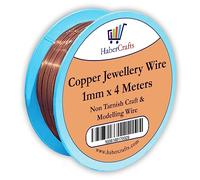 1mm Copper Jewellery Wire Tarnish Proof Brass Bendable Metal Wire for Jewellery Making Sculpting Modelling Crafts Wire Weaving & Wrapping (1mm - Copper - 18 Gauge - 1 Spool - 4 Meters)