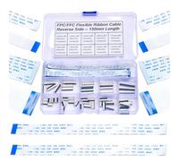 1mm FFC FPC Connector Ribbon Cable Connector Kit,Connector ffc-fpc 4P 6P 8P 10P 12P 14P 16P 18P 20P 24P,150mm Length Flexible Flat Cable B Type (SH-1.0-RS-B)