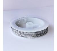 1mm Metallic Lurex Cord Braided Thread Glitter String Gold Silver Black Craft UK 20m(Silver)