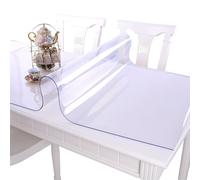 1mm Plastic Clear Table Cover Protector PVC Transparent Tablecloth See-Through Soft Glass Desk Protector for Home Decoration Party Banquet,42"/44"/46"/48"/52"/54"/56"/58"/60"(54"x72"(137 * 182cm))