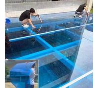 1mm Polycarbonate Panel Roofing Sheets,Blue Acrylic Plastic Sheet,Roof Cladding,Greenhouse Shed Canopy,UV Protection Rainproof Outdoor Awning Covers,Glass Replacement(0.8x6m(2.6*19.7ft))