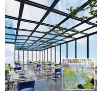 1mm Polycarbonate Roofing Sheet Brown/Blue Lightweight Clear Plastic Sheet PC Transparent Panel Anti UV Pergola Roofing Canopy Cover for Roof Carport Canopies Sunrooms(0.5x1m(1.6*3.3ft))
