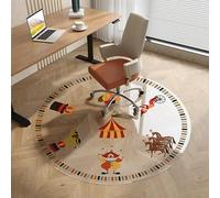 1mm Round PVC Office Chair Mat for Hard Floors, Circus Friends