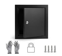 1mm Thick Metal Access Door for Gypsum Board 400x400 600x600 mm, Lockable Wall Hole Cover Plate, Plumbing Ceiling Attic Access Panel Hatch for Home Maintenance(Black,300x300mm)