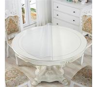 1mm Thick Transparent Plastic Table Protector Waterproof,Round Clear Dining Table Cover 40-160cm Smooth PVC Vinyl Desk Pad for Home Office Desktop (155cm)