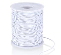 1mm x 100m/328 ft Elastic Cords, Elastic Beading String Cord, Thread String Cord for DIY Craft Jewellery Bracelet Necklaces Making - White