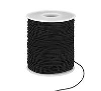 1mm x 100m/328 ft Elastic Cords, Elastic Beading String Cord, Thread String Cord for DIY Craft Jewellery Bracelet Necklaces Making - Black