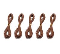 1mm x 10m Waxed Cotton Cord 5Pcs Beading Thread String Three Strands Waxed Cord Rope for DIY Jewellery Making Crafting (Brown)