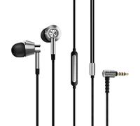 1MORE Triple Driver In-Ear Earphones Hi-Res Headphones with High Resolution, Bass Driven Sound, MEMS Mic, In-Line Remote, High Fidelity for Smartphones/PC/Tablet - E1001 Silver