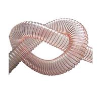 1MPU Steel Wire Hose Transparent and Wear-Resistant Material Tube Industrial Vacuum Sweeping Car Wall Thickness 0.63mm(1M_20MMX0.63MM)