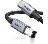 1Mt UGREEN USB B to USB C Printer Cable, Type B 2.0 Braided Data Lead for with