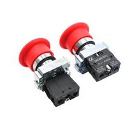 1NC 1NO Momentary Latching 22mm Red Mushroom Emergency Stop Push Button Switch 600V 10A NP2-BE101 1Pcs(1NC Latching)