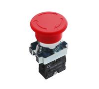 1NC 1NO Momentary Latching 22mm Red Mushroom Emergency Stop Push Button Switch, 600V 10A NP2-BE101 Emergency Stop Button Switch(1NC Latching)