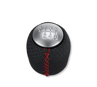 1neiSmartech 6-Speed Manual Gear Shift Knob and Reverse Gear Stick Replacement Compatible with Alfa Romeo 159 Spider Brera Satin Imitation Leather and Red Stitching