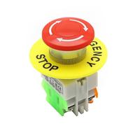 1NO 1NC DPST Emergency Stop Push Button Switch AC 660V 10A Equipment Lift Elevator Latching Self Lock 1pcs(5Pcs)