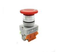 1NO 1NC Self-locking Mushroom Cap Emergency Stop Push Button Switch 10A 660V 22mm Mount Hole Rotate Reset Machine Switch 10Pcs