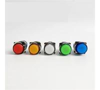1NO 1NC Silver Contact LAY72 LA16 Momentary Reset Self Locking Circular Push Button Switch 16mm 5Pcs(Green,5PCS_LOCK LATCHING)